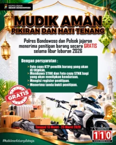Mudik Tenang Barang Aman : Polres Bondowoso Buka Layanan Penitipan Kendaraan Gratis!