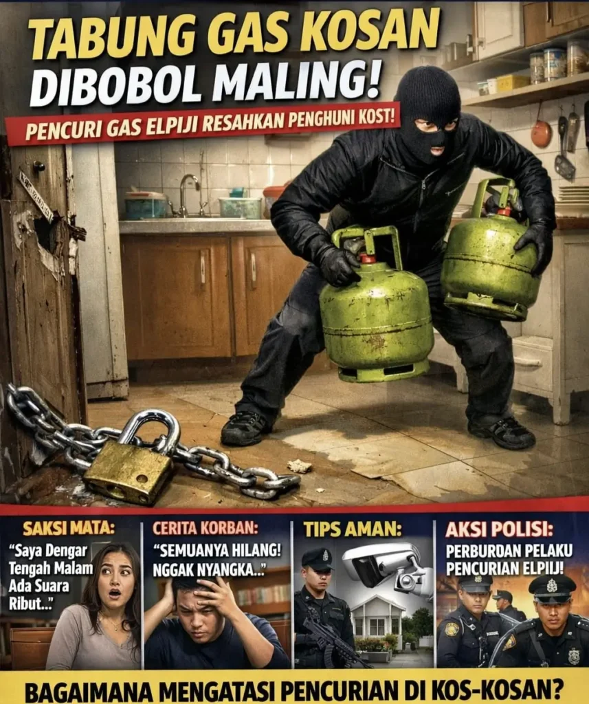 Tabung Gas 3 Kg Digasak Maling, Penghuni Kos Bulak Banteng Wetan Surabaya Resah: Keamanan Dipertanyakan