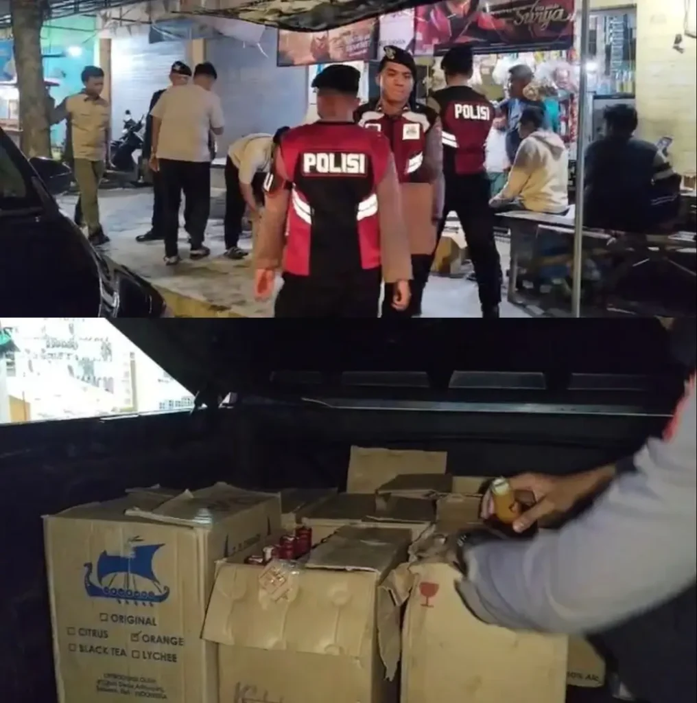 Razia Warkop Saat Ramadhan, Personel Gabungan Polres Bangkalan Sita Ratusan Botol Miras dari Beberapa Lokasi