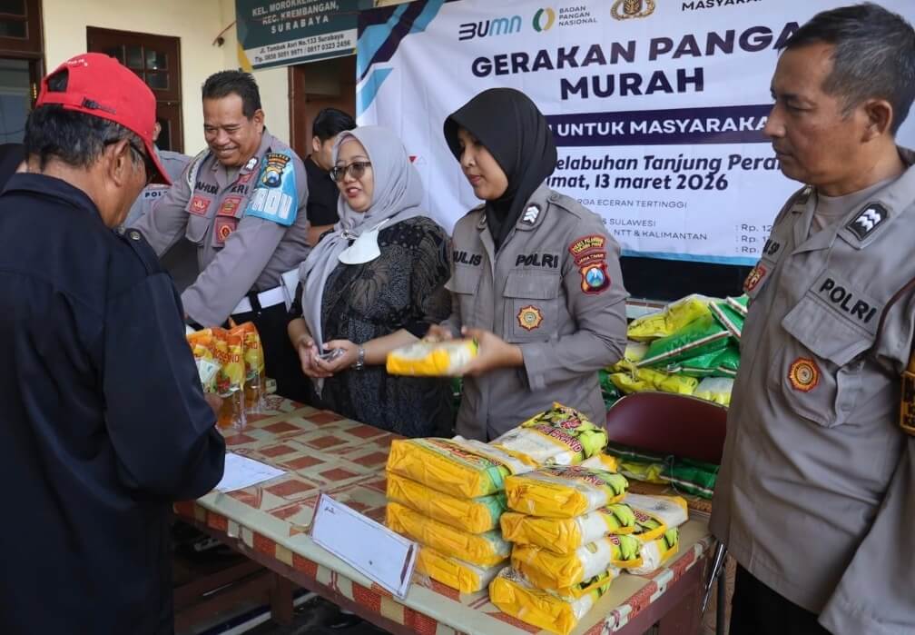 Polres Pelabuhan Tanjung Perak Gelar Gerakan Pangan Murah Serentak, Bantu Masyarakat Jelang Lebaran