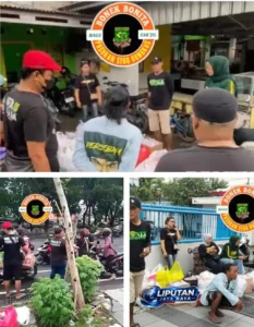 BONEK & BONITA PASUKAN SEGO BUNGKUS TEBAR KEBAIKAN DI BULAN RAMADAN, BAGIKAN TAKJIL DI GAYUNGAN MESKI DIGUYUR HUJAN