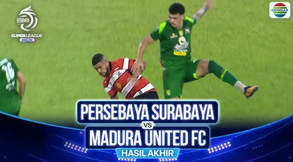 Persebaya Kembali Terpuruk: Takluk 1-2 dari Madura United, Tren Negatif Berlanjut