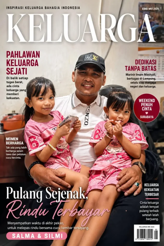Di Balik Tugas Negara, Marinir Imam Mashudi Pulang ke Surabaya Lepas Rindu Bersama Cucu Kembar