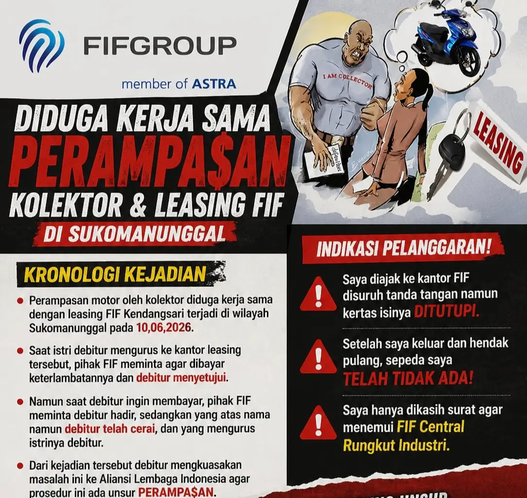 Kolektor Diduga Mengatasnamakan FIF, Debitur Kehilangan Motor Setelah Dipanggil ke Kantor
