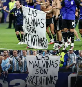Argentina Bentangkan Banner “Malvinas Adalah Milik Argentina” Usai Singkirkan Inggris, Sengketa Falkland Kembali Jadi Sorotan