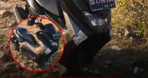 Ditinggal Memancing, NMAX di Pantai Barombong Dipreteli: Ban hingga Shock Depan Raib