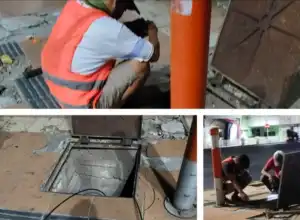 Diduga Tak Tunjukkan Izin, Pemasangan Kabel WiFi TBG di Jalan Tunjungan Disorot